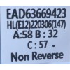 CABLE LVDS PARA MONITOR  LG (1pz) “NUEVO“ / NUMERO DE PARTE EAD63669423  / HL(E12)220306(147) MODELO 32MN500M